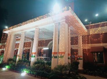 Lok Nayak Hospital in the colour Orange on 17th Sept. 2023 on occasion of World Patient Safety day